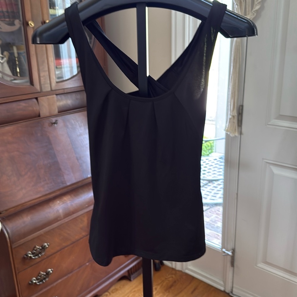 Kiana black top with criss cross back straps size S